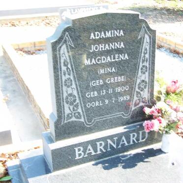 BARNARD Adamina Johanna Magdalena nee GREBE 1900-1989