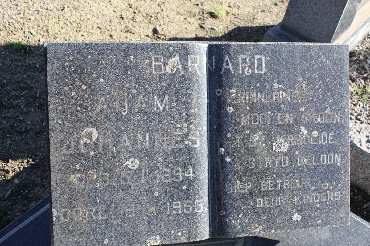 BARNARD Adam Johannes 1894-1955