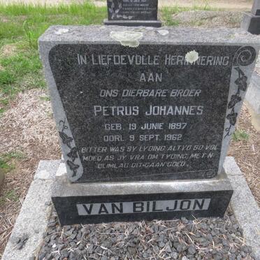 BILJON Petrus Johannes, van 1897-1962