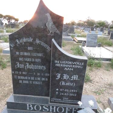 BOSHOFF Jan Johannes 1937-1991 &amp; F.H.M. 1935-2012