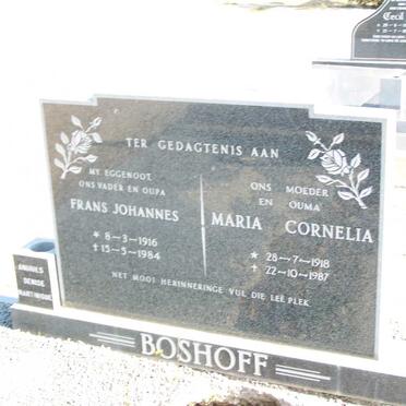 BOSHOFF Frans Johannes 1916-1984 &amp; Maria Cornelia 1918-1987