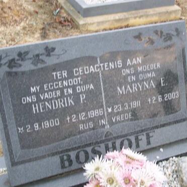 BOSHOFF Hendrik P. 1900-1986 &amp; Maryna E. 1911-2003