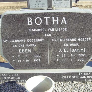 BOTHA Eben 1903-1979 &amp; J.E. 1907-2001