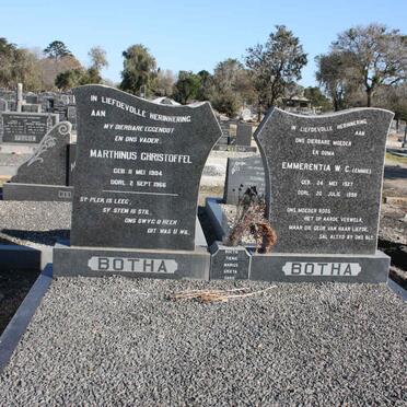 BOTHA Marthinus Christoffel 1904-1966 &amp; Emmerentia W.C. 1927-1998