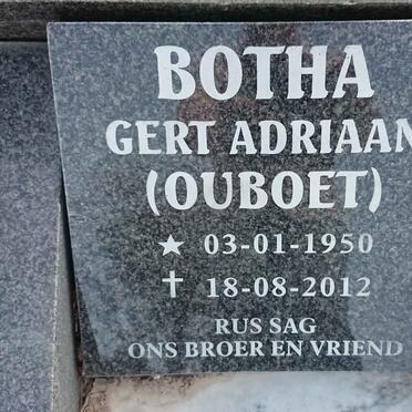 BOTHA Gert Adriaan 1950-2012