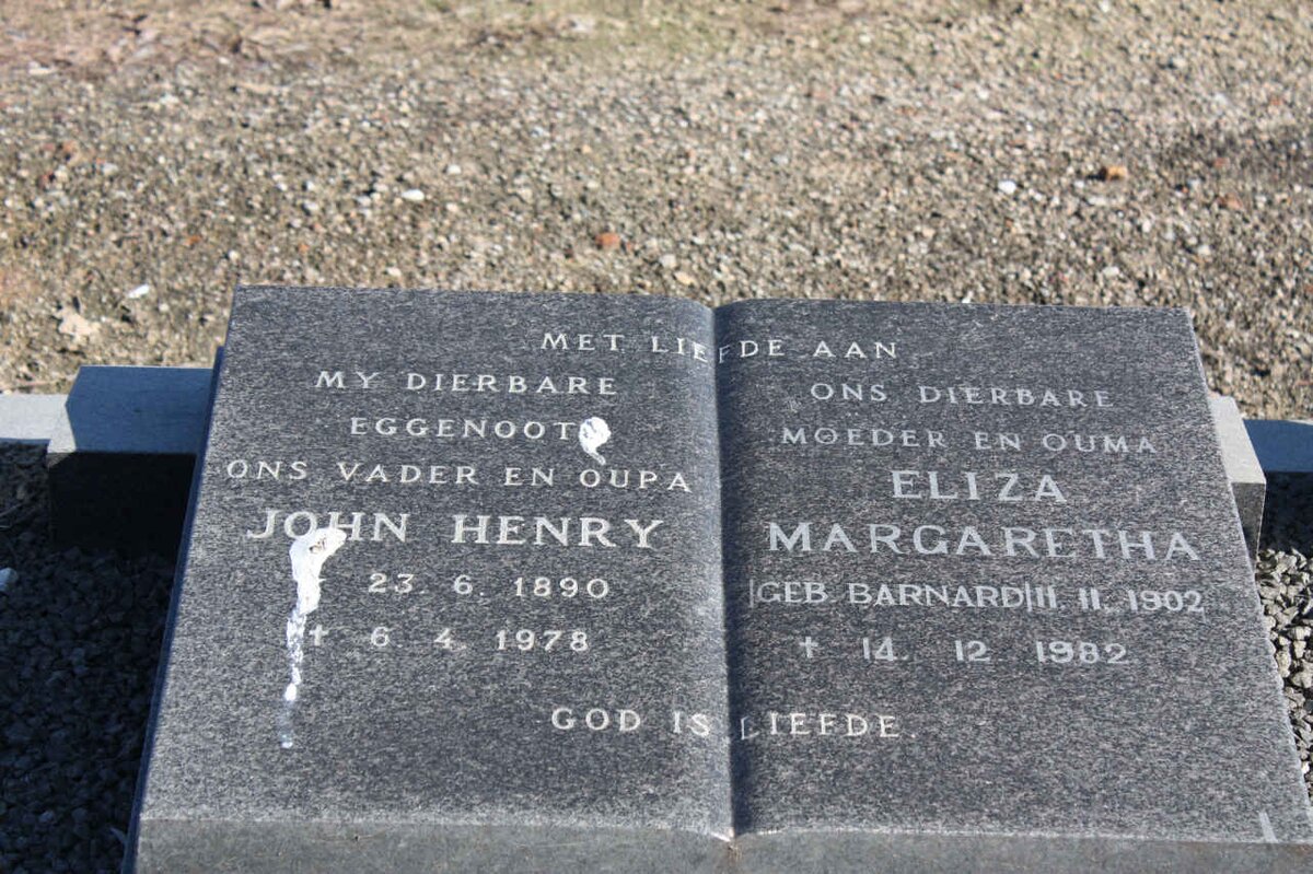 BOTHA John Henry 1890-1978 &amp; Eliza Margaretha BARNARD 1902-1982
