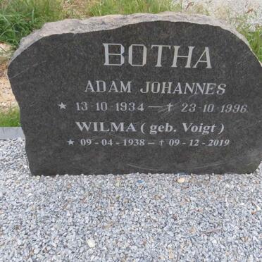BOTHA Adam Johannes 1934-1996 &amp; Wilma VOIGT 1938-2019