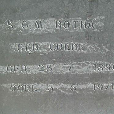 BOTHA S.C.M. nee GREBE 1890-1971