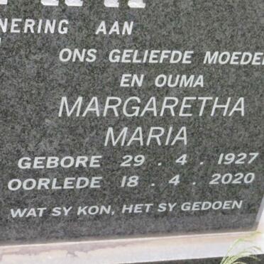 BOTHA Margaretha Maria 1927-2020