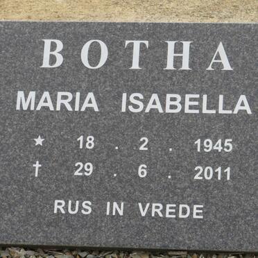 BOTHA Maria Isabella 1945-2011