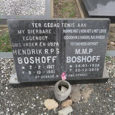 BOSHOFF Hendrik R.P.S. 1917-1981 &amp; M.M.P. 1928-2010