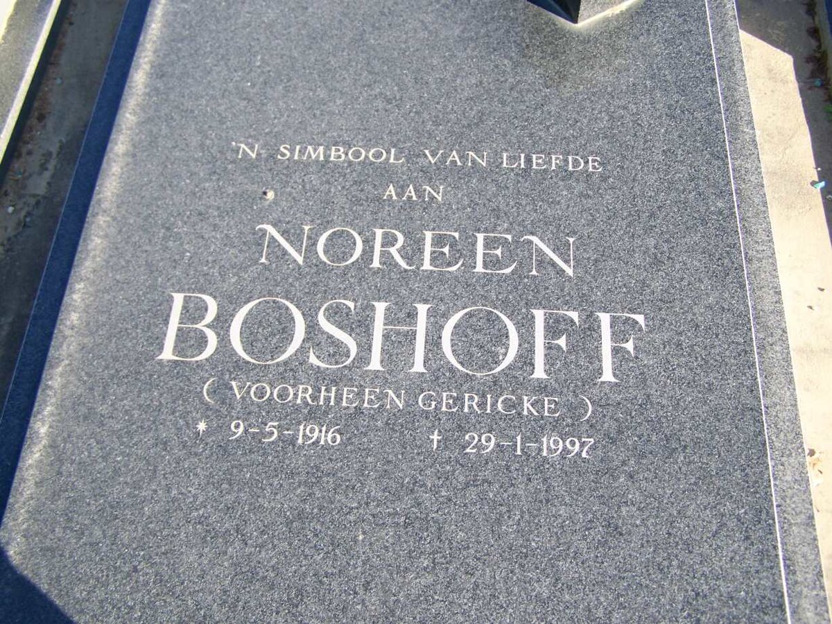 BOSHOFF Noreen nee GERICKE 1916-1977