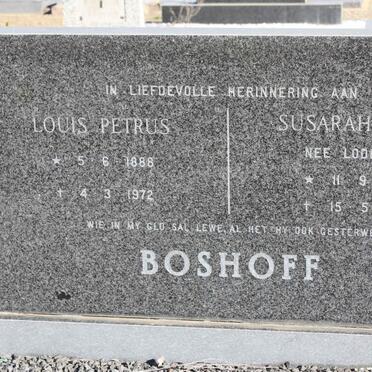 BOSHOFF Louis Petrus 1888-1972 &amp; Susarah Maria LODEWYKS 1898-1981