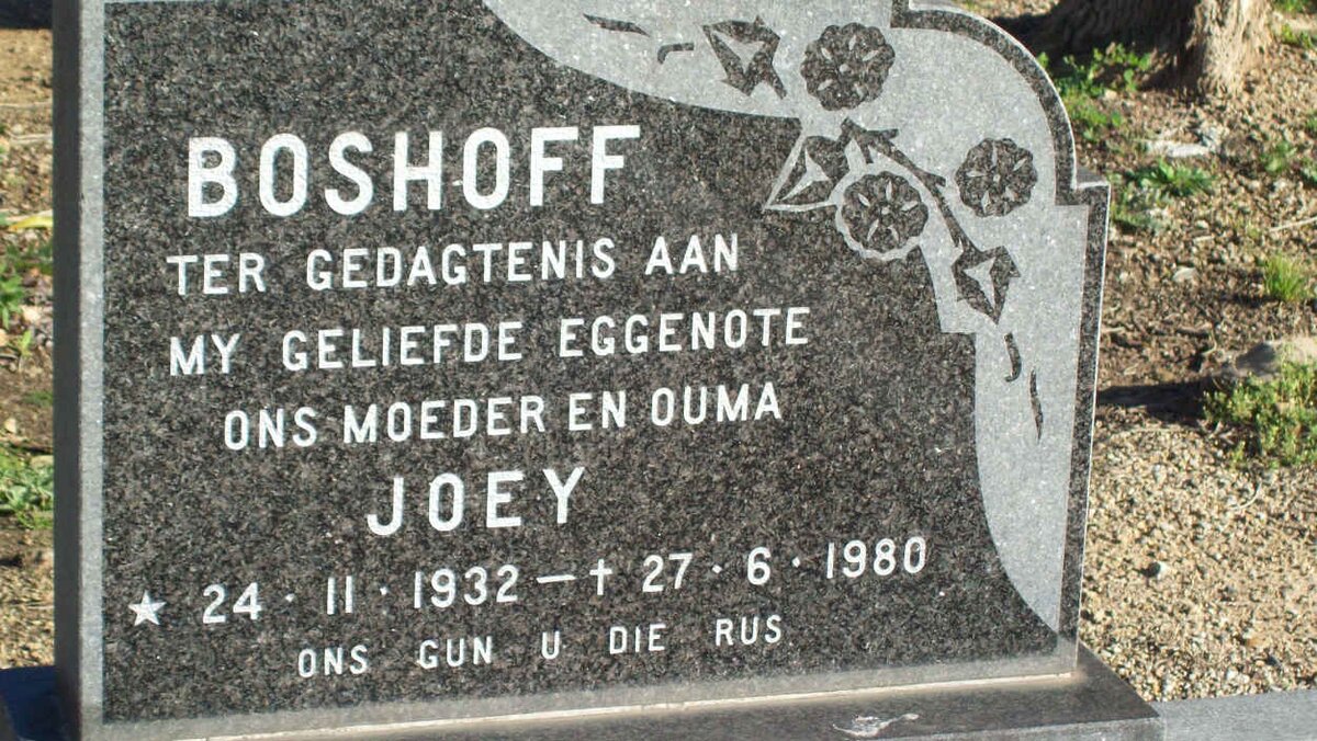 BOSHOFF Joey 1932-1980