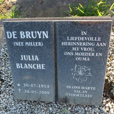 BRUYN Julia Blanche, de nee MILLER 1953-2008