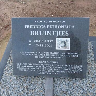 BRUINTJIES Fredrica Petronella 1952-2021