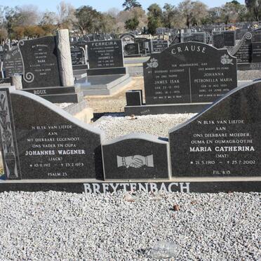 BREYTENBACH Johannes Wagener 1912-1973 &amp; Maria Catherina 1910-2002
