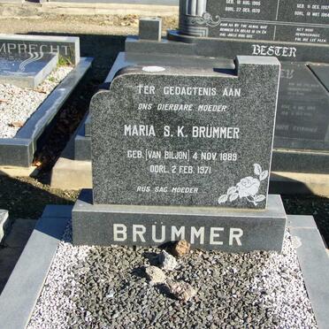 BRUMMER Maria S.K. nee VAN BILJON 1889-1971