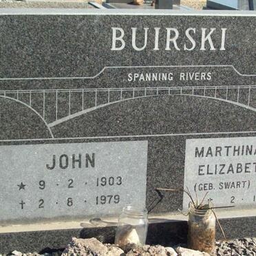 BUIRSKI Johan 1903-1979 &amp; Marthina Maria Elizabeth SWART 1918-1996