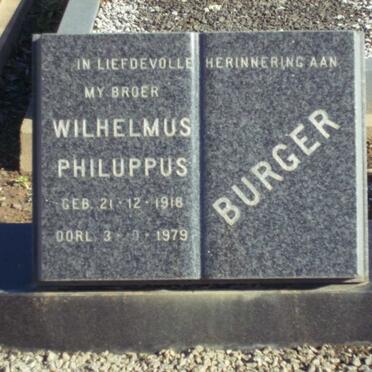 BURGER Wilhelmus Philuppus 1918-1979