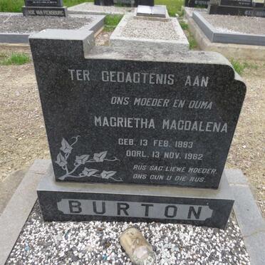 BURTON Magrietha Magdalena 1883-1962