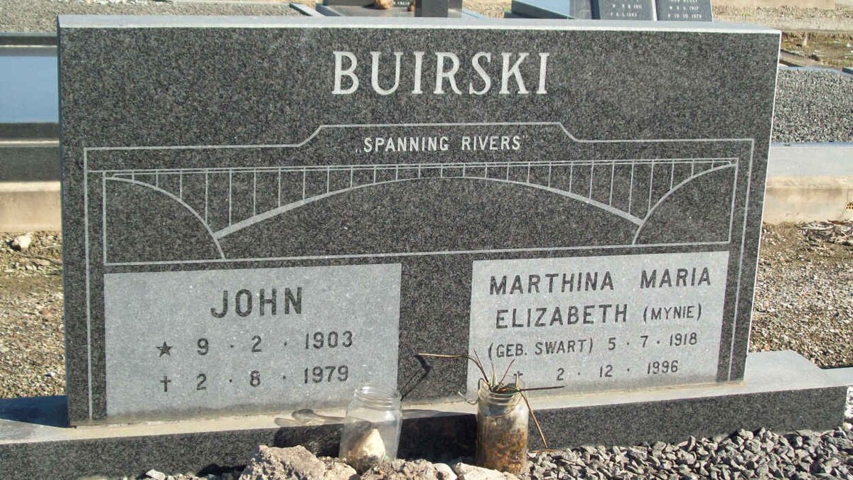 BUIRSKI Johan 1903-1979 &amp; Marthina Maria Elizabeth SWART 1918-1996