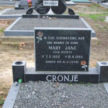 CRONJE Mary Jane nee DOVEY 1922-1985