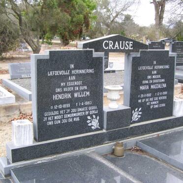 CRAUSE Hendrik Willem 1899-1983 &amp; Maria Magdalena 1902-1989