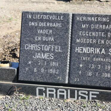 CRAUSE Christoffel James 1911-1982 &amp; Hendrika S.J. BARNARD 1911-1982