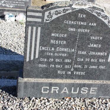 CRAUSE James Isak Johannes 1884-1962 &amp; Engela Cornelia OLIVIER 1882-1957