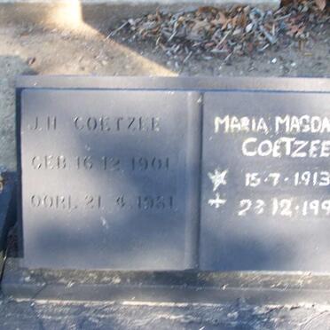 COETZEE J.H. 1901-1981 &amp; Maria  Magdalena 1913-1994