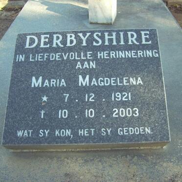 DERBYSHIRE Maria Magdalena 1921-2003
