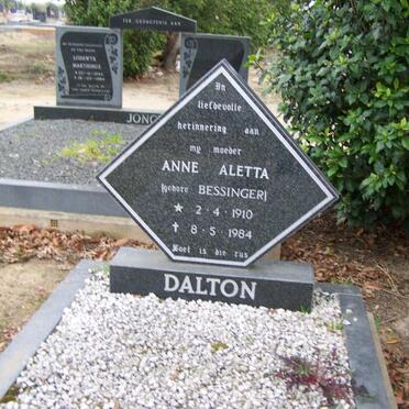 DALTON Anne Aletta nee BESSINGER 1910-1984