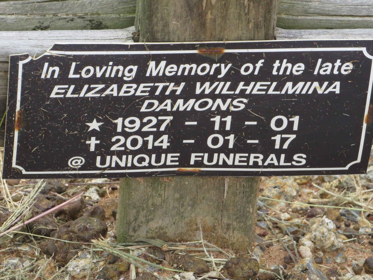 DAMONS Elizabeth Wilhelmina 1927-2014