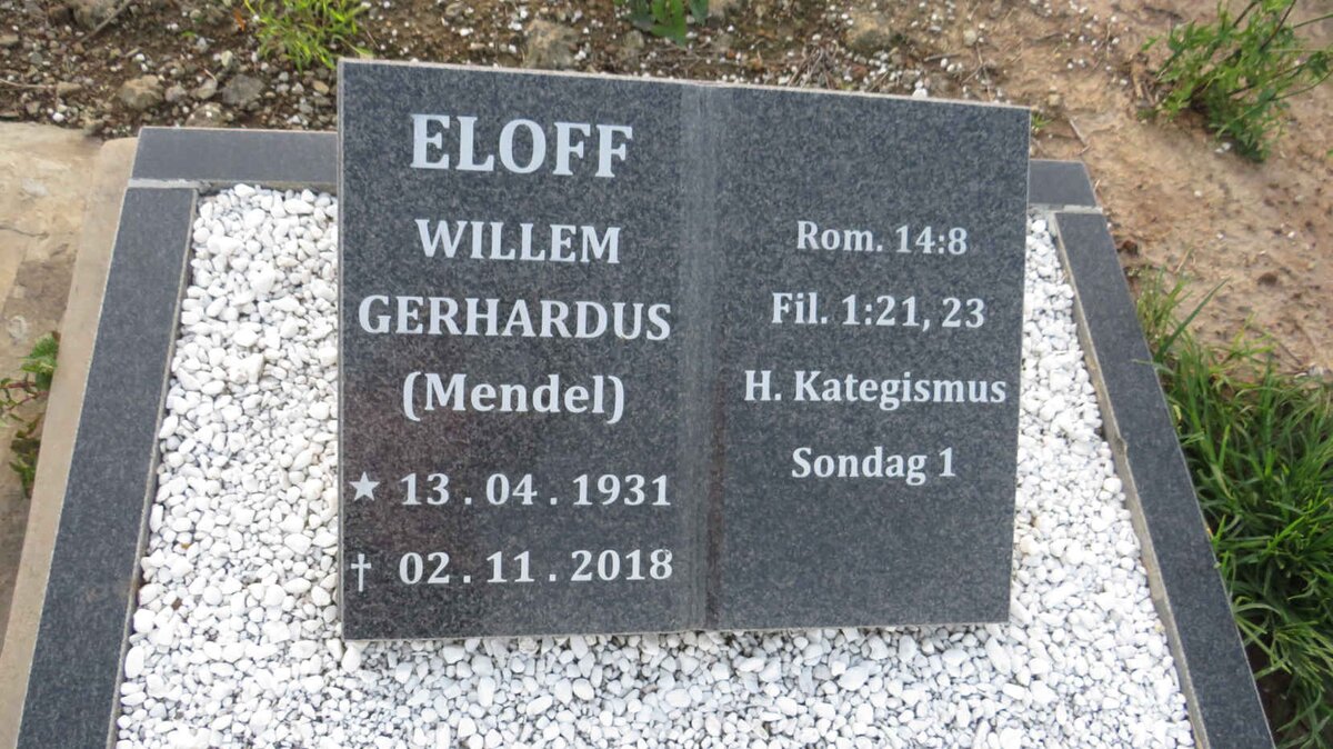 ELOFF Willem Gerhardus 1931-2018