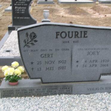 FOURIE Gert 1902-1987 &amp; Joey 1920-2008