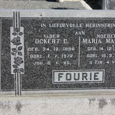 FOURIE Ockert C. 1898-1972 &amp; Maria Martha 1904-1966
