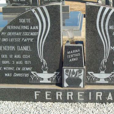 FERREIRA Hendrik Daniel 1934-1971 &amp; M.S.C. 1921-2004