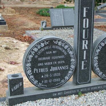 FOURIE Petrus Johannes 1933-1989
