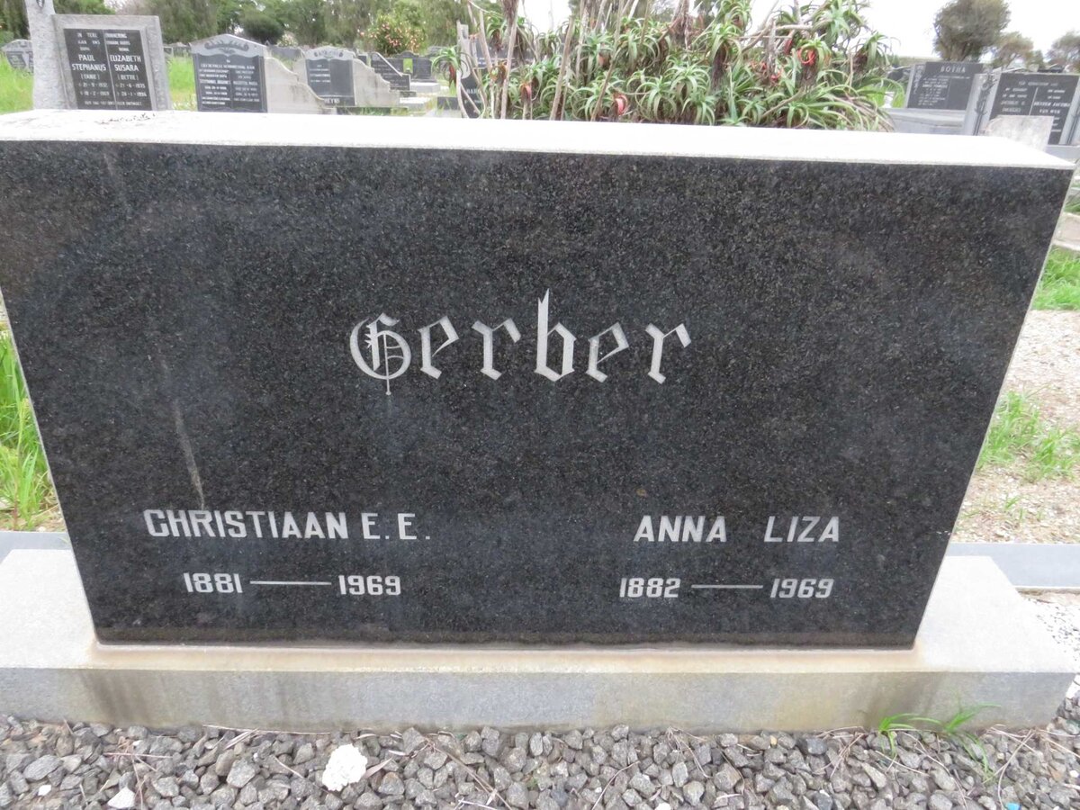 GERBER Christiaan E.E. 1881-1969 &amp; Anna Liza 1882-1969