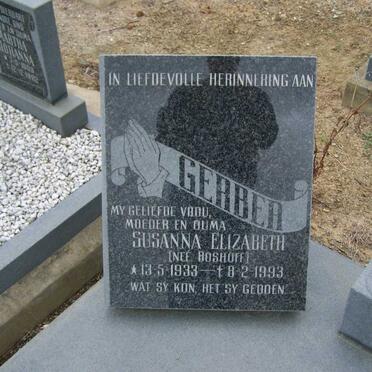 GERBER Susanna Elizabeth nee BOSHOFF 1933-1993
