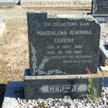 GERICKE Magdalena Hendrina 1885-1960