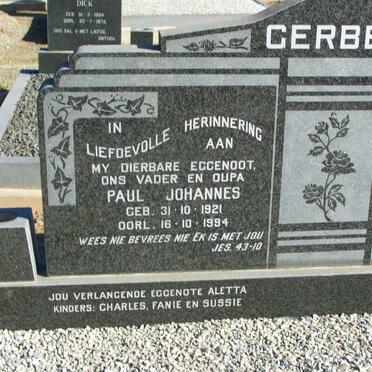 GERBER Paul Johannes 1921-1994 &amp; Charlotte J. STANDER 1927-1975