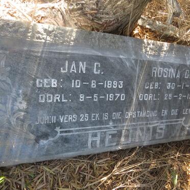 HEUNIS Jan C. 1893-1970 & Rosina C.M. 1890-1964