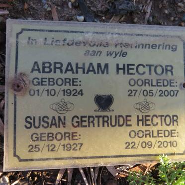 HECTOR Abraham 1924-2007 & Susan Gertrude 1927-2010