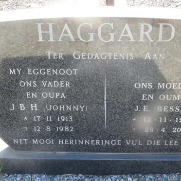 HAGGARD J.B.H. 1913-1982 & J.E. 1922-2003