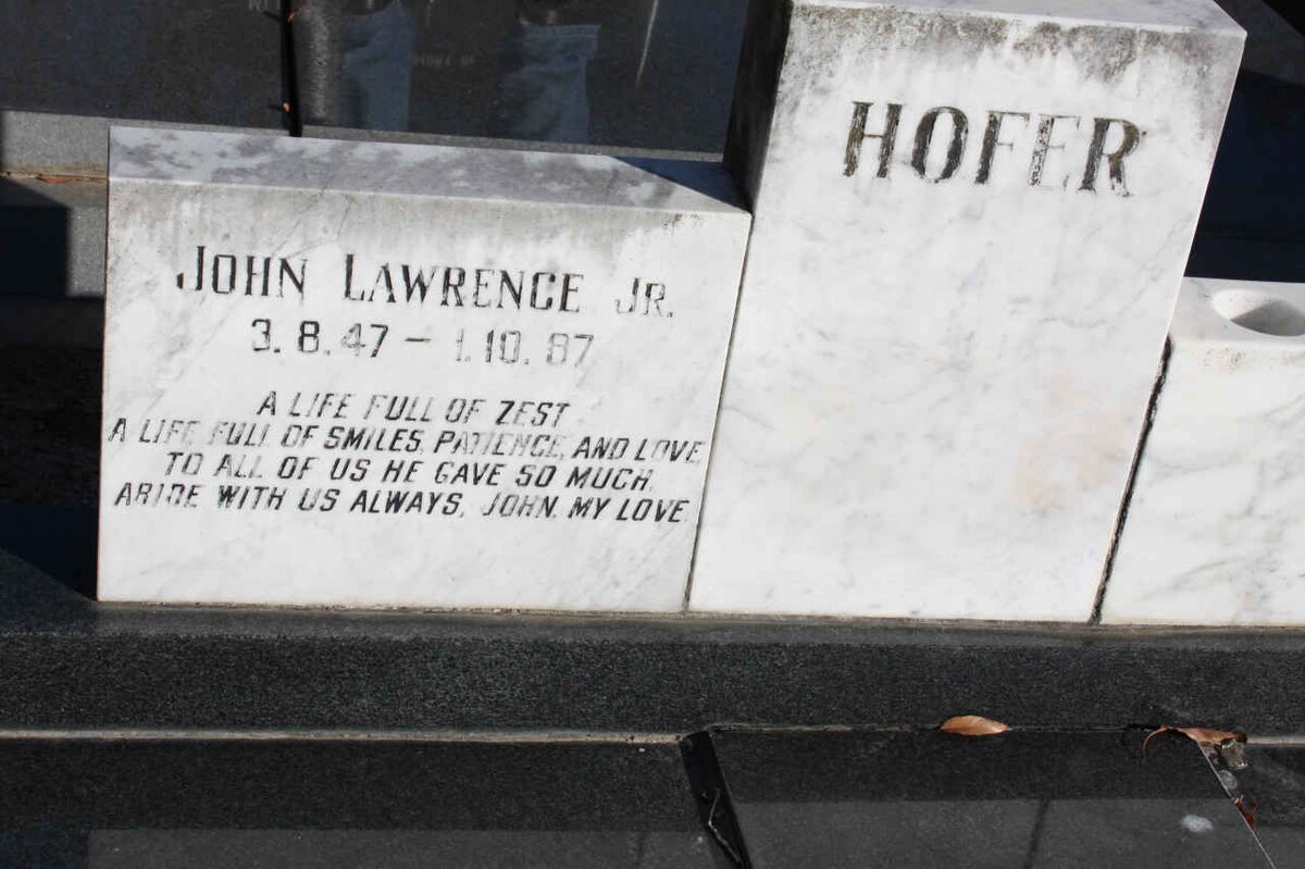 HOFER John Lawrence 1947-1987