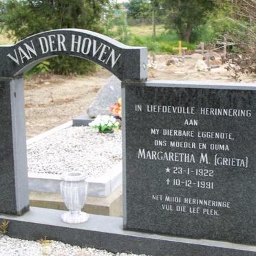 HOVEN Margaretha M., van der 1922-1991
