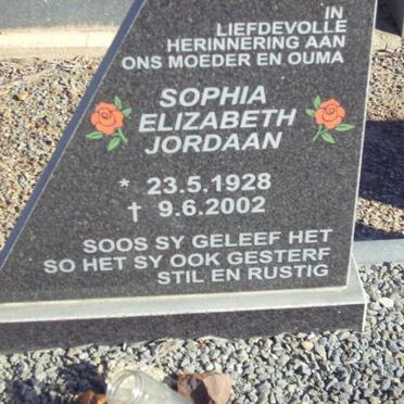 JORDAAN Sophia Elizabeth 1928-2002