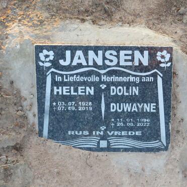 JANSEN Helen 1928-2019 :: JANSEN Dolin Duwayne 1996-2022